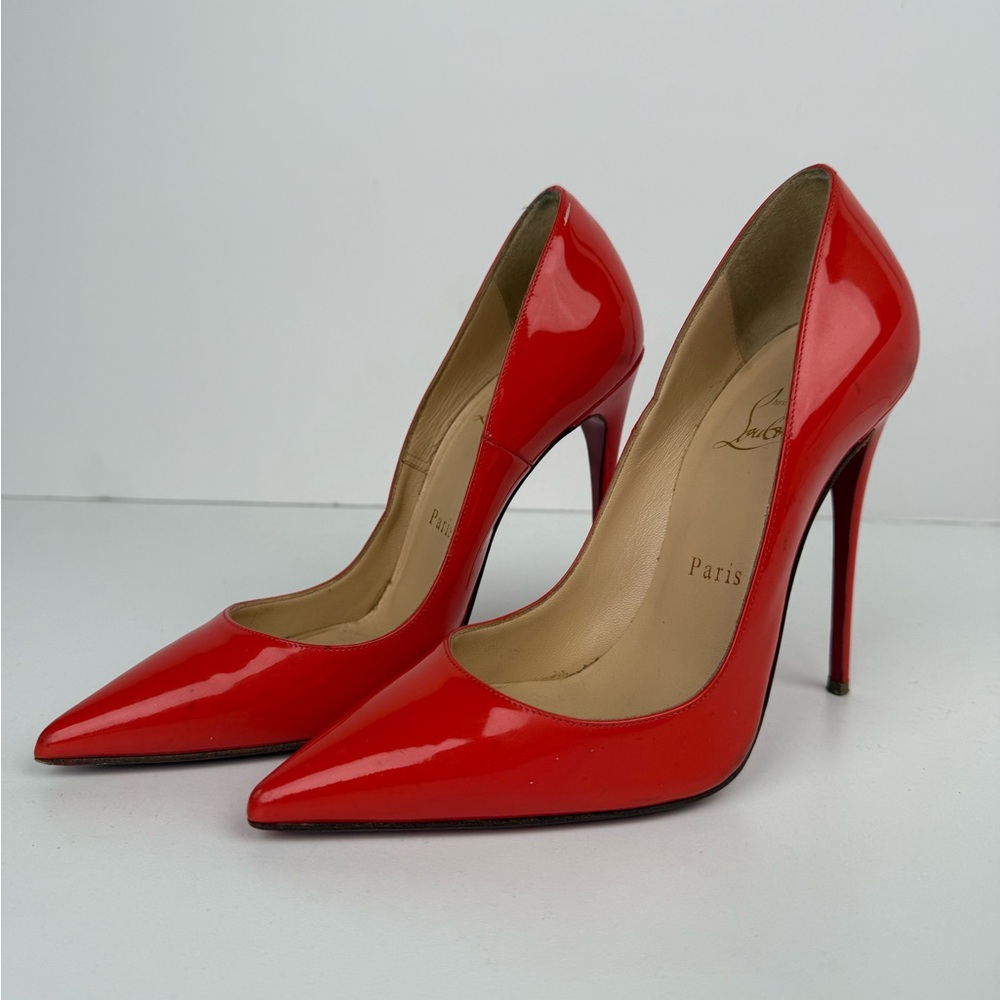 Christian Louboutin Pattern Leather Pumps Orange Size 36 / 6